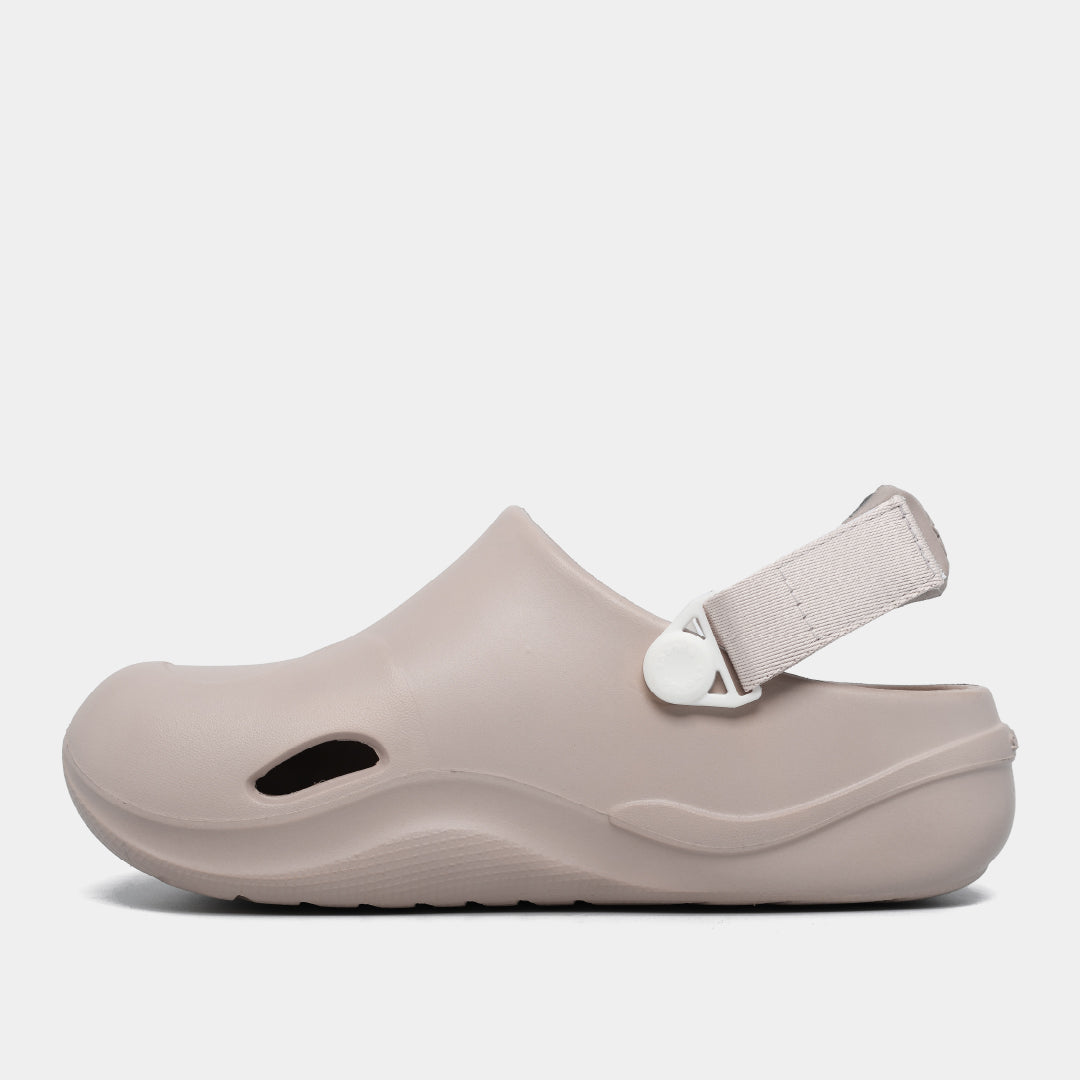 Clog nhựa đúc nữ Suke hồng be
