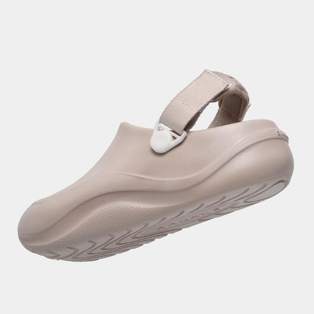 Clog nhựa đúc nữ Suke hồng be