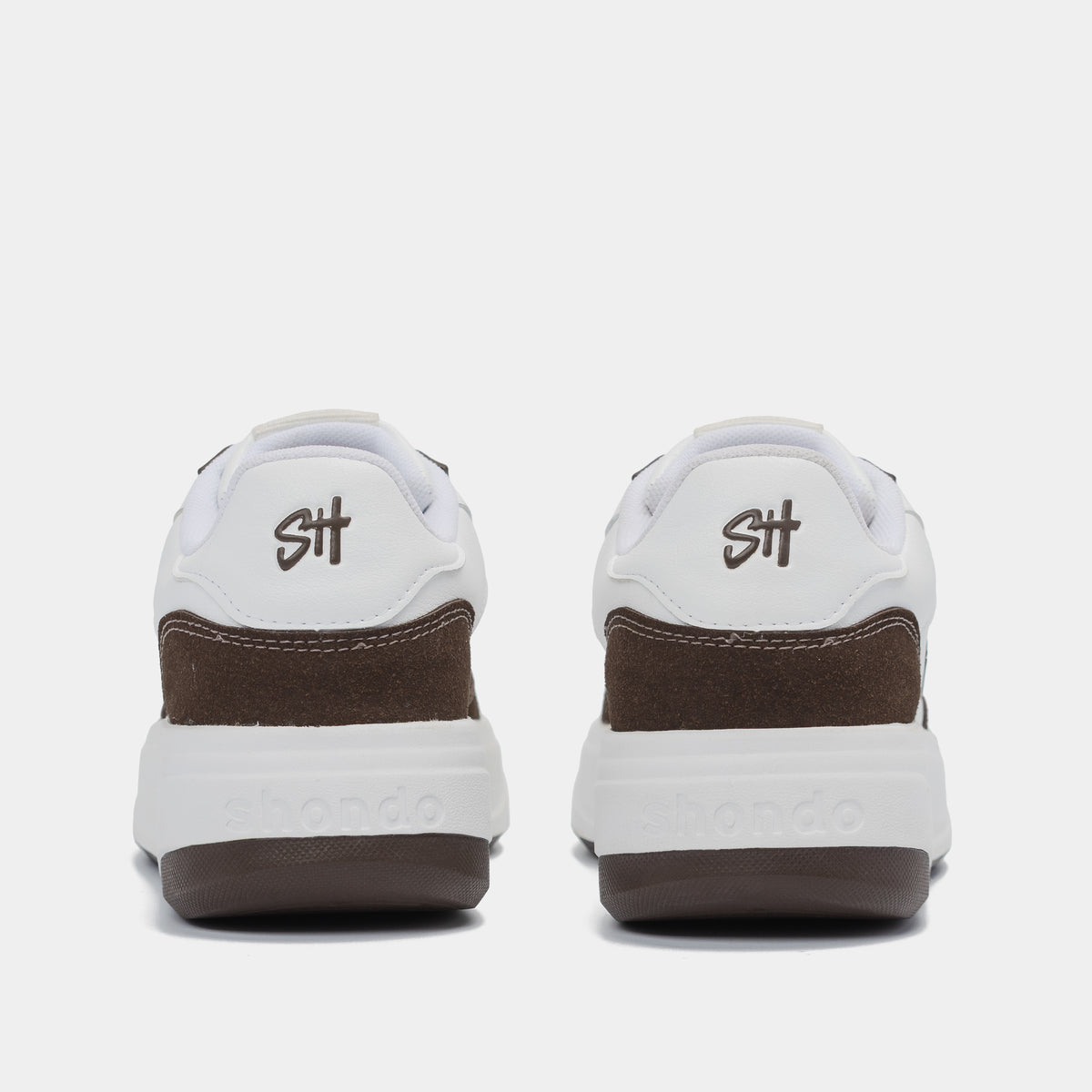 Giày sneaker Class 2 logo Shondo nam nữ trắng nâu