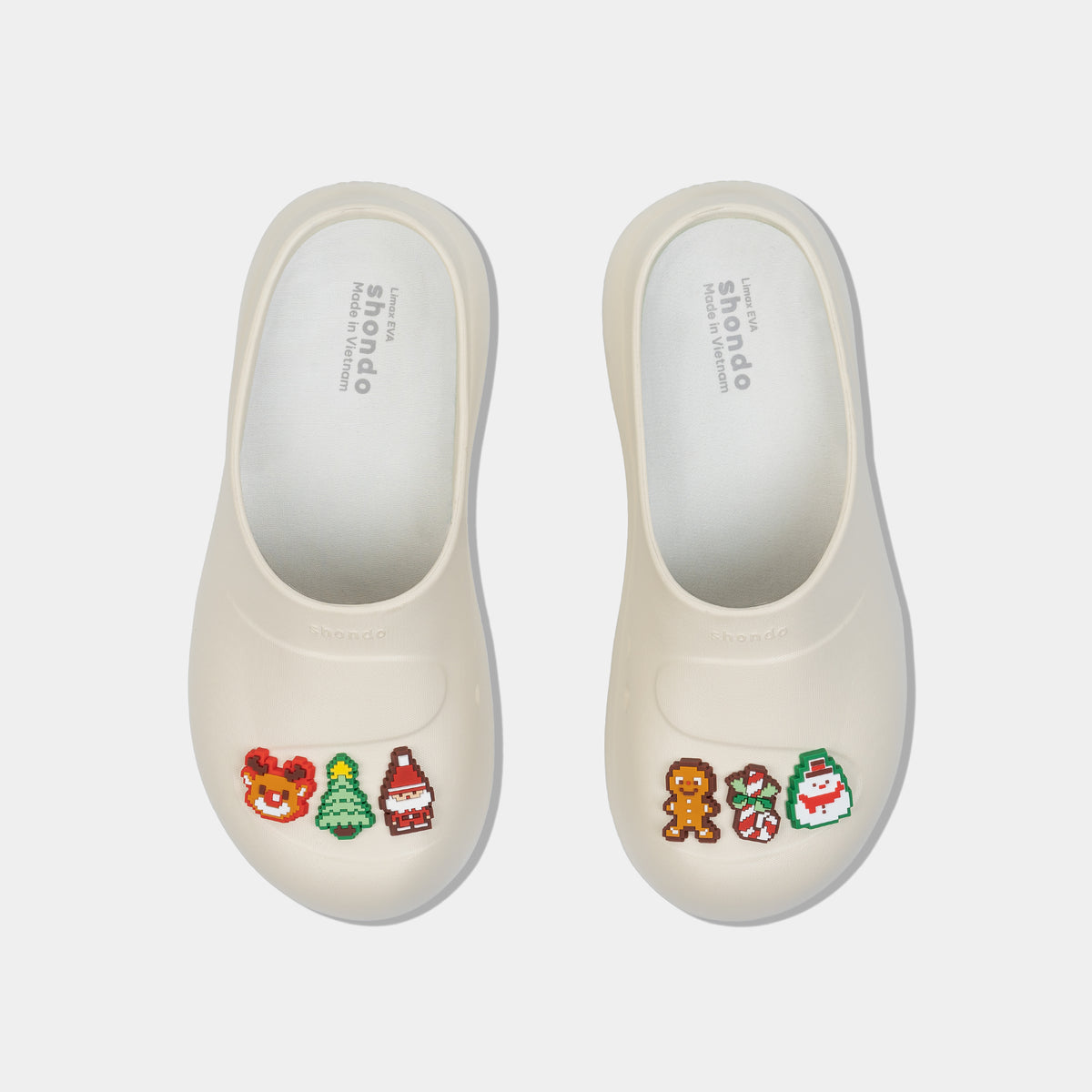 Clog MULE CHIC Limax Christmas nữ trắng kem