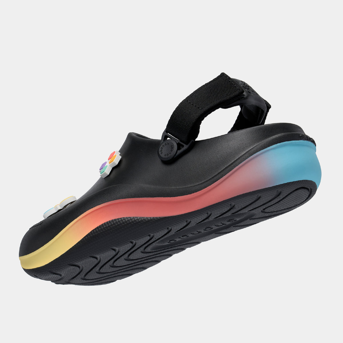 Giày Clog Suke Pride Unisex Cầu Vồng Lục Sắc Đen