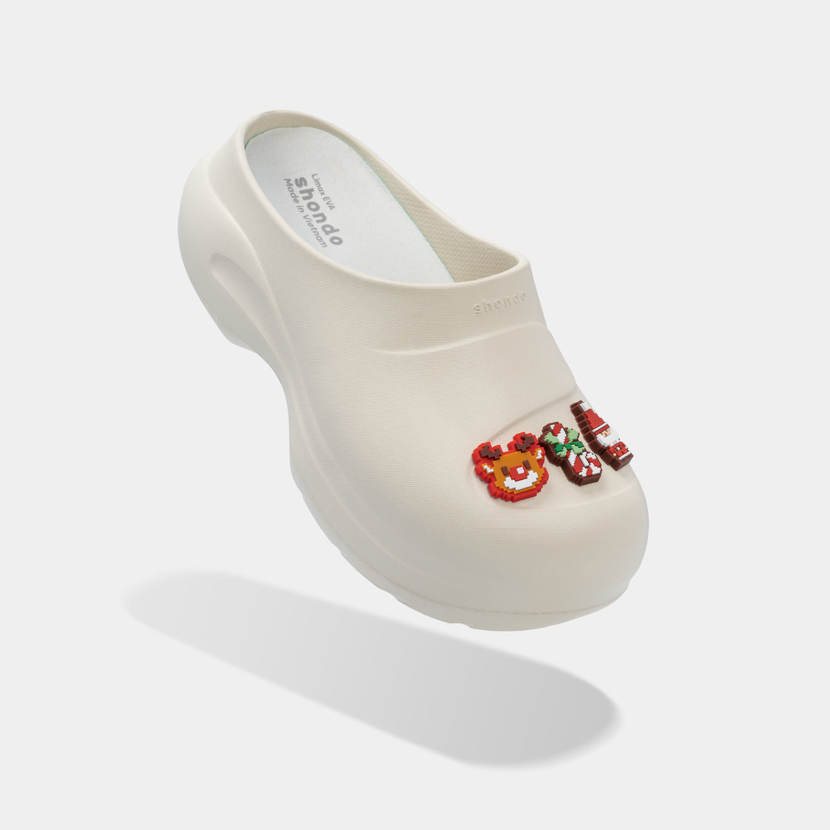 Clog MULE CHIC Limax Christmas nữ trắng kem