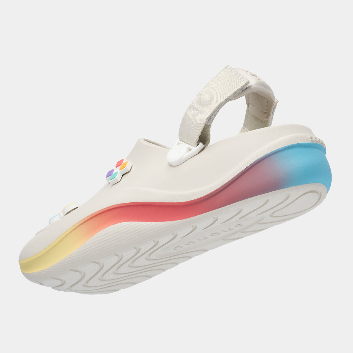 Giày Clog Suke Pride Unisex Cầu Vồng Lục Sắc Trắng Kem