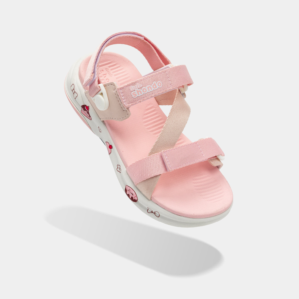 Sandal trẻ em Little 8 quai xoay hồng