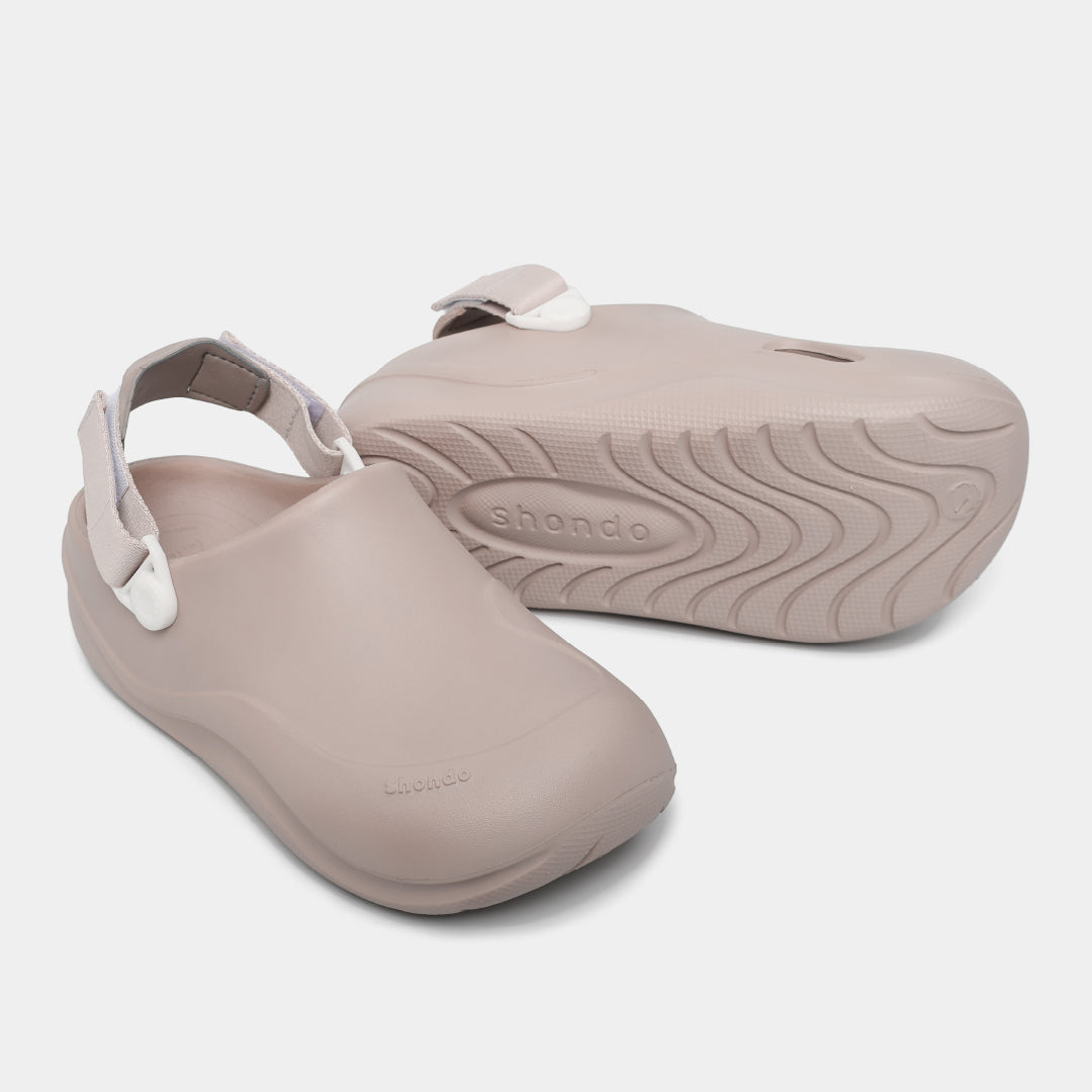Clog nhựa đúc nữ Suke hồng be