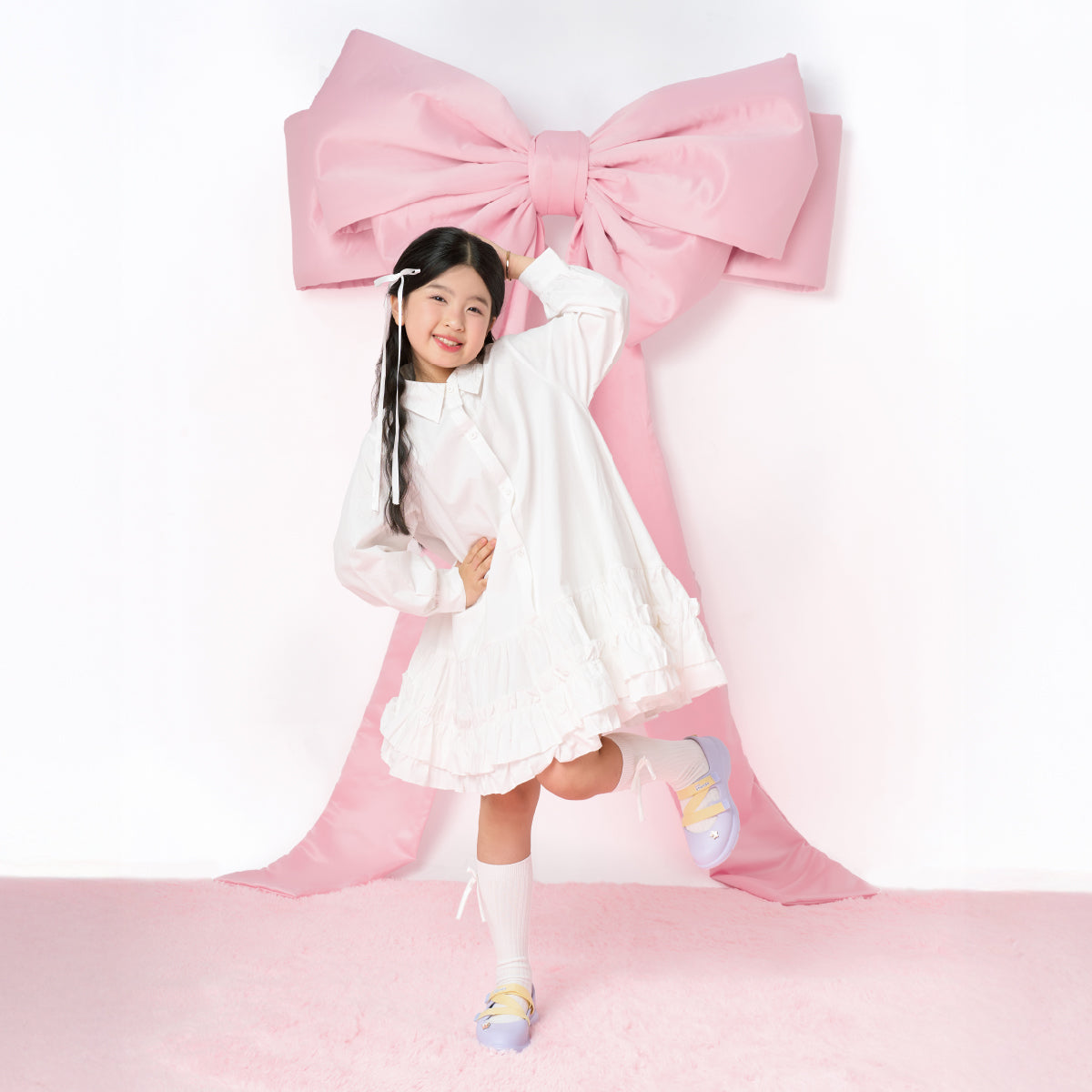 Giày ballet sneaker bé gái Little Dreamie tím