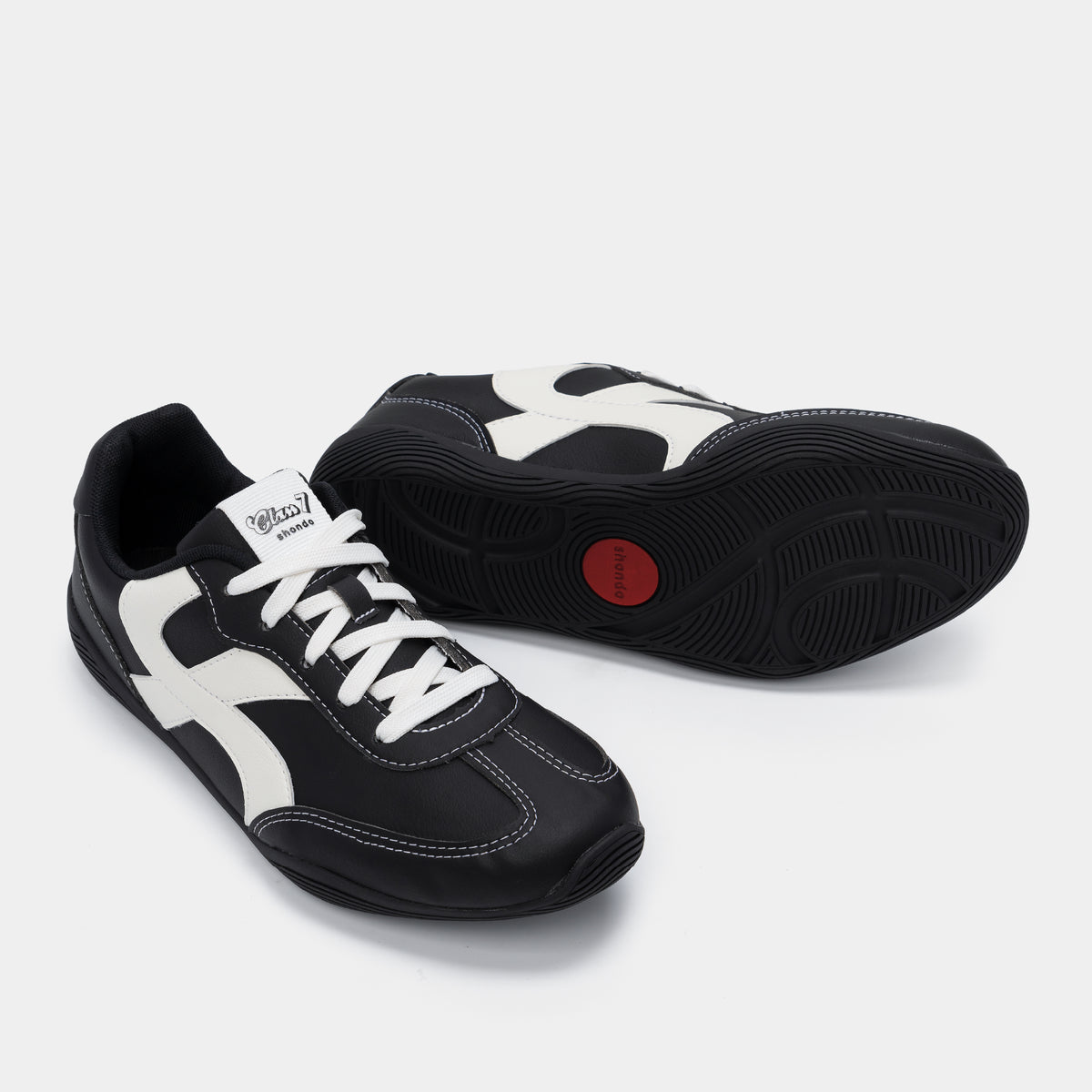 Giày Sneaker Shondo Class 7 Đế Thấp Unisex Màu Đen
