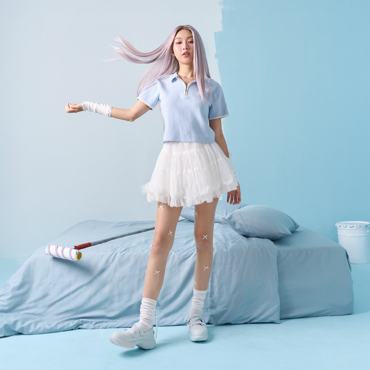 Giày ballet sneaker nữ Dreamie xanh dương