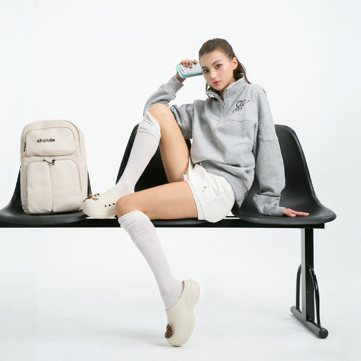 Dép Sục Nữ Mule Chic Da Báo Đế Cao Trắng Kem