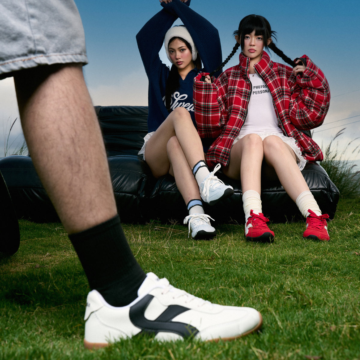 Giày Sneaker Shondo Class 7 Đế Thấp Unisex Màu Đỏ