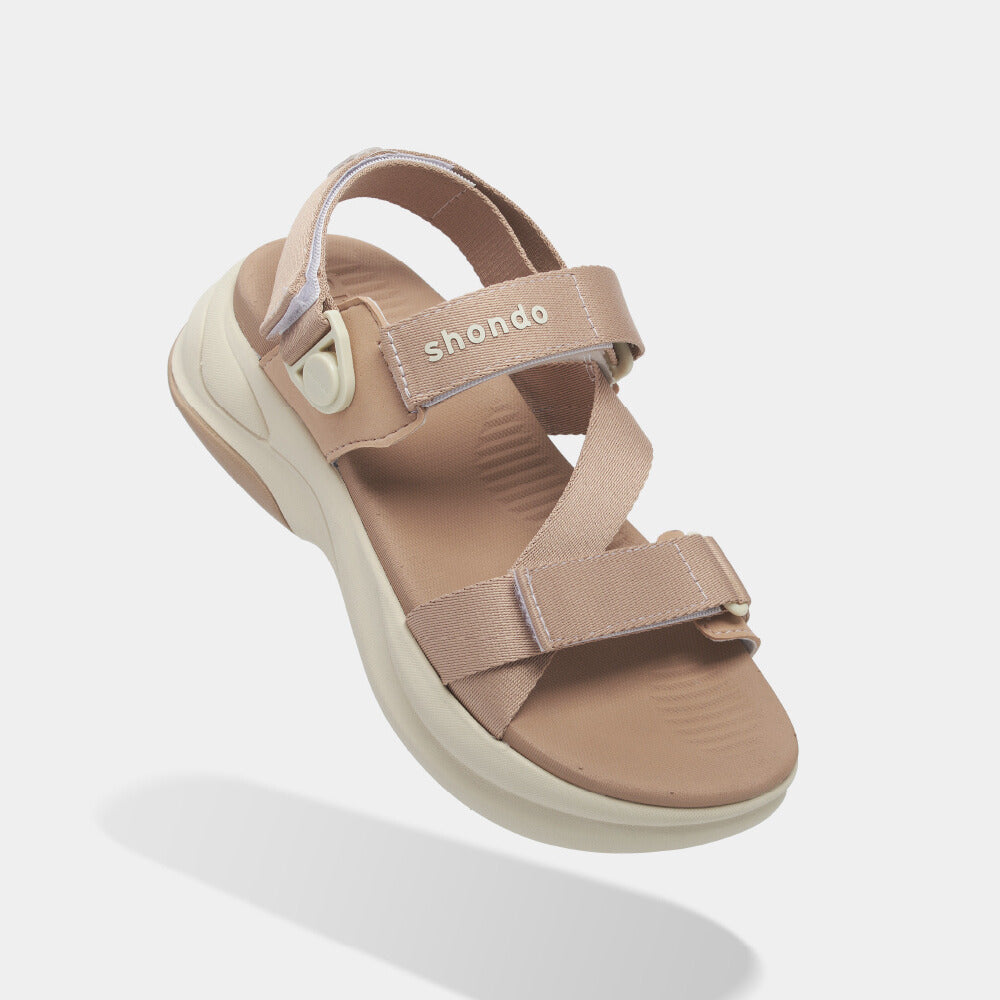 Sandal nam nữ F8B quai xoay nâu