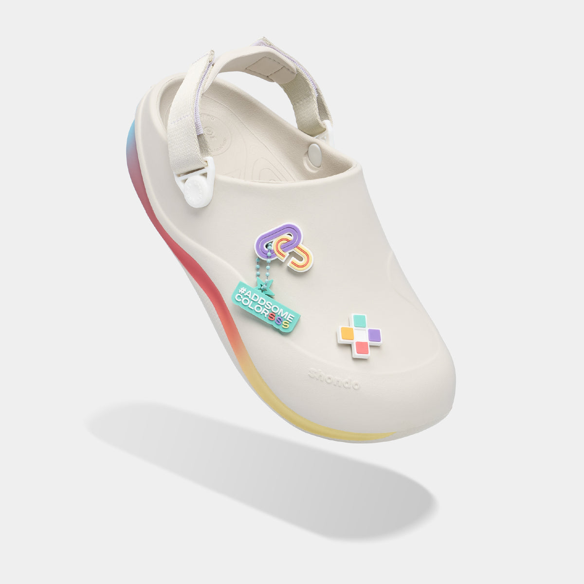Giày Clog Suke Pride Unisex Cầu Vồng Lục Sắc Trắng Kem