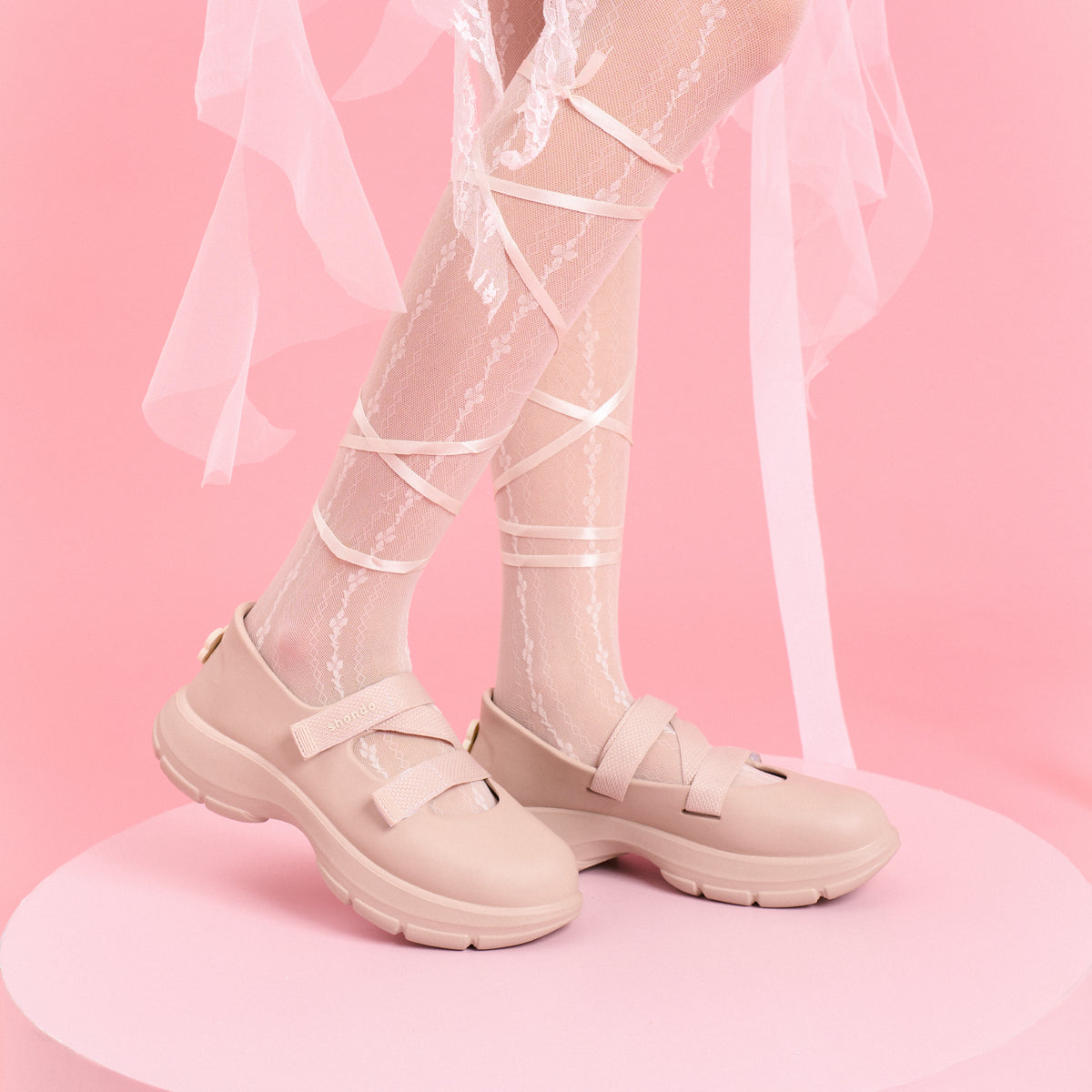 Giày ballet sneaker nữ Dreamie hồng