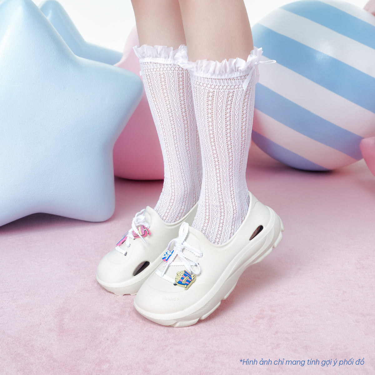 Giày Sneaker Shondo EZI Limax Unisex Màu Trắng Kem