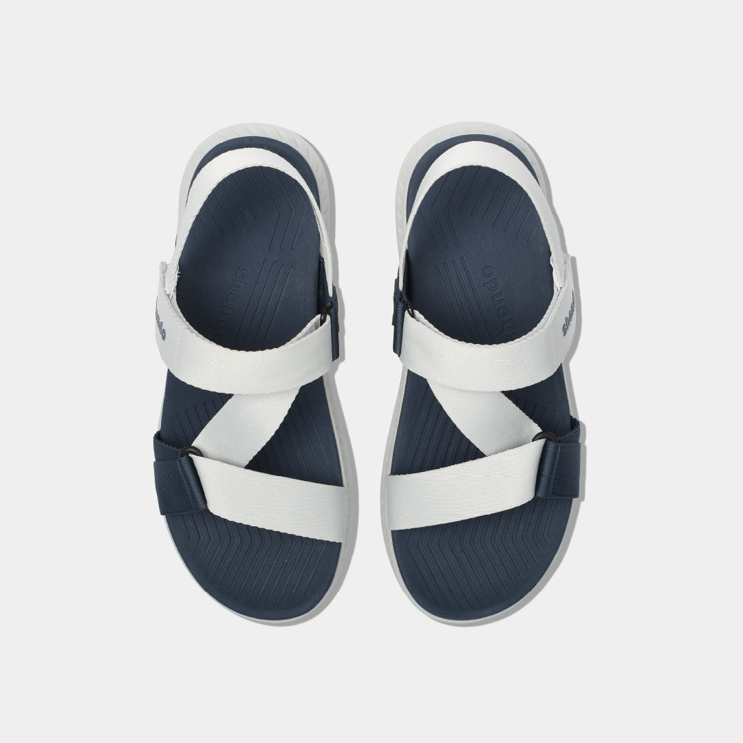 Giày Sandal Nam Nữ Shondo F7R Quai Chéo Xám Rêu Xanh Dương