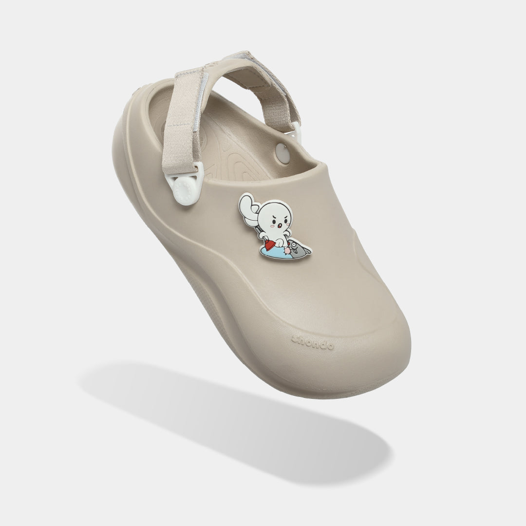 Clog nhựa đúc nam nữ Suke T7M be