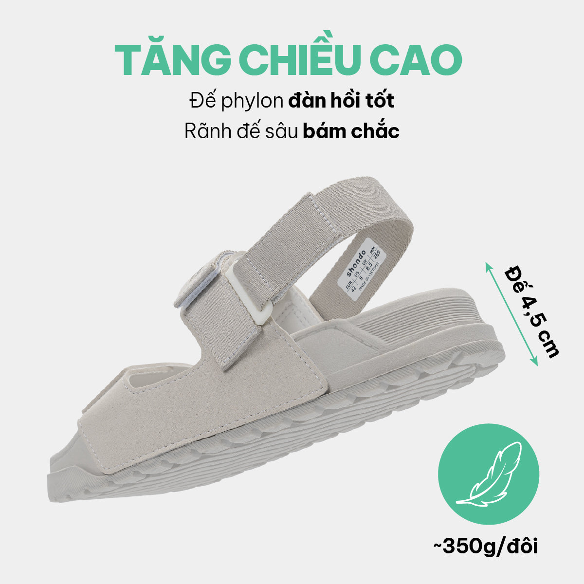 Sandal Platy 4 Lite quai ngang unisex xám
