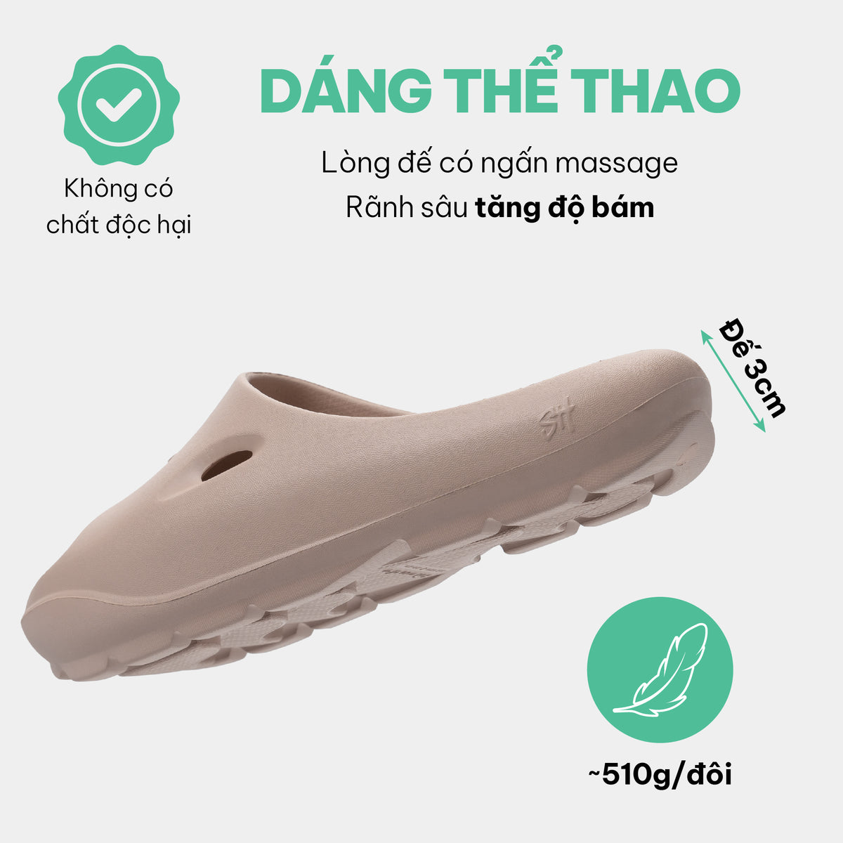 Dép bánh mì nhựa đúc Trendy 6 nữ hồng