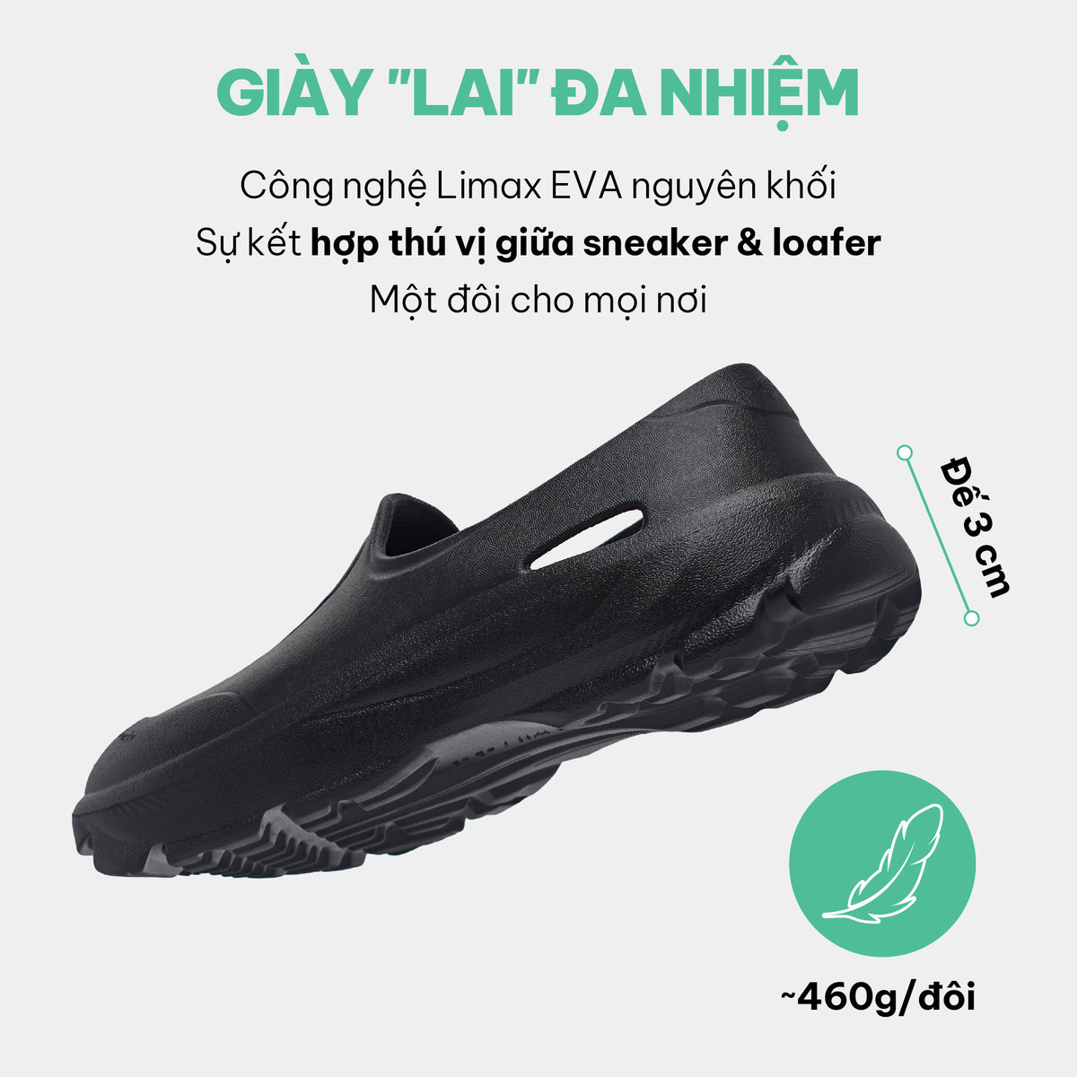 Giày Sneaker Shondo EZI Limax Nam Valentine Màu Đen