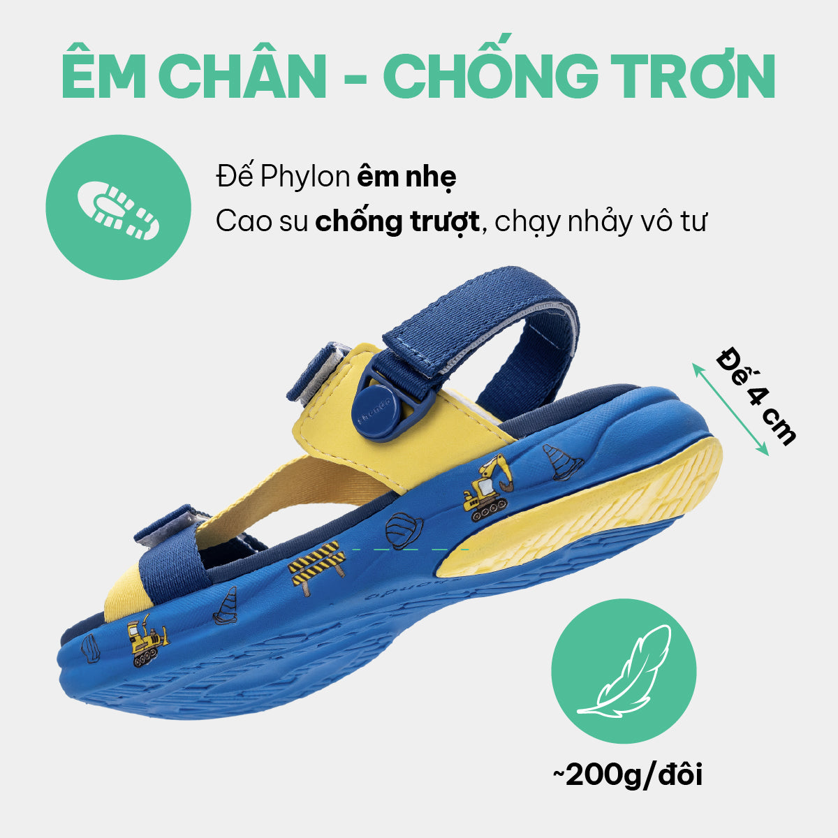 Sandal trẻ em Little 8 quai xoay xanh dương