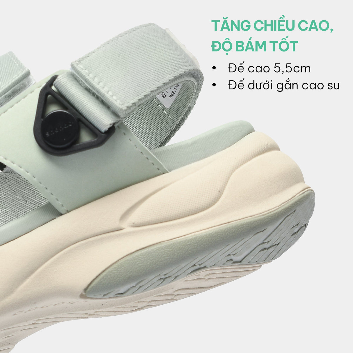 Sandal nam nữ F8B quai xoay xanh mint