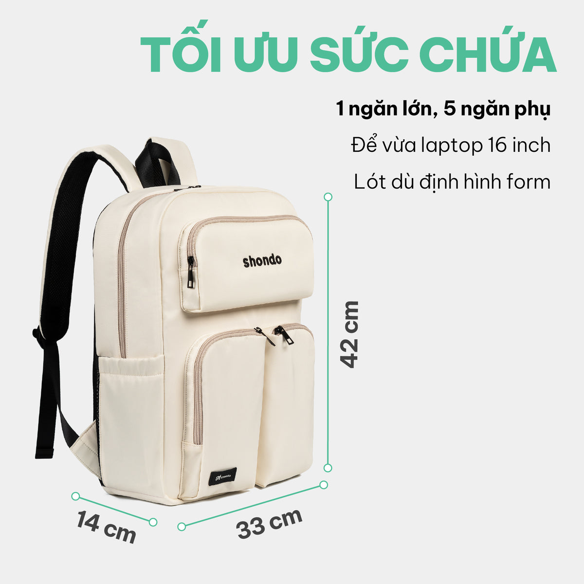 Balo sticker vải dù kem