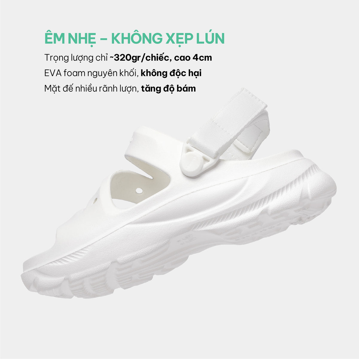 Sandal FX nhựa đúc đi mưa trắng