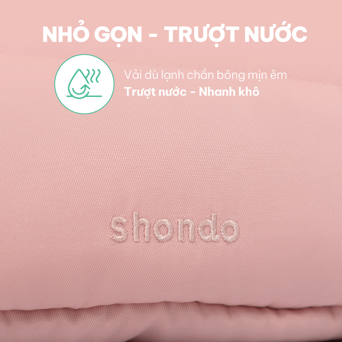 Túi đeo chéo vải dù chần bông hồng