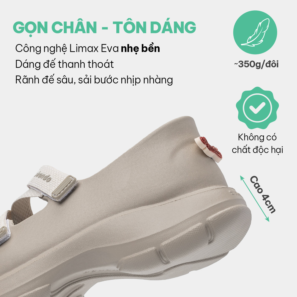 Giày Ballet Sneaker Nữ Shondo Dreamie Màu Nâu Nhạt