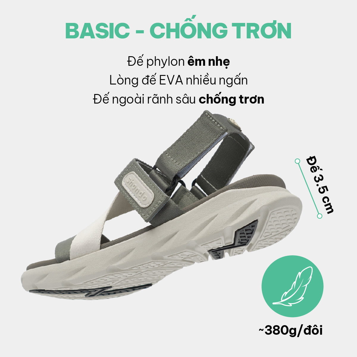 Sandal F6S Quai Chéo Unisex Rêu