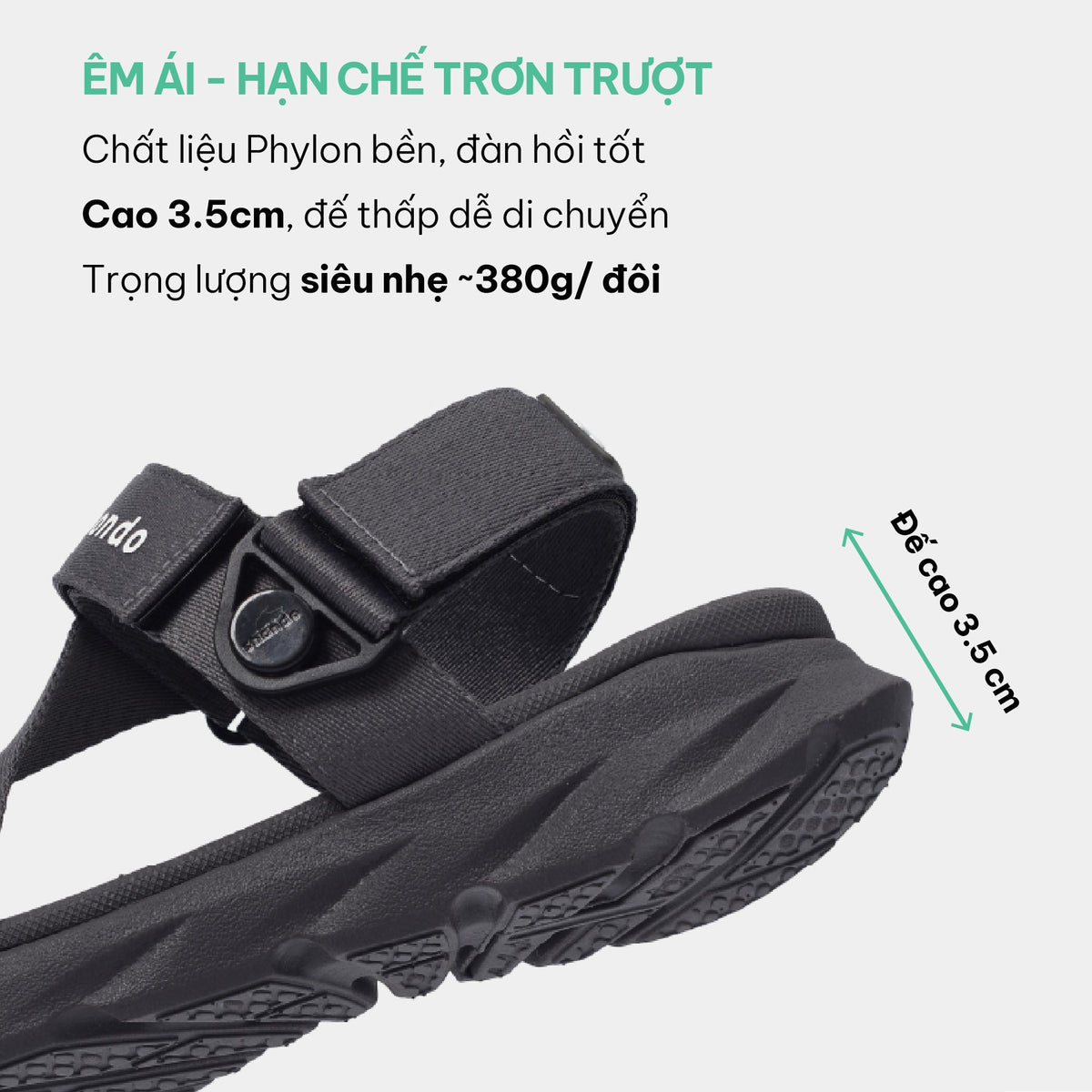 Sandal nam nữ F6S quai xoay xám đậm