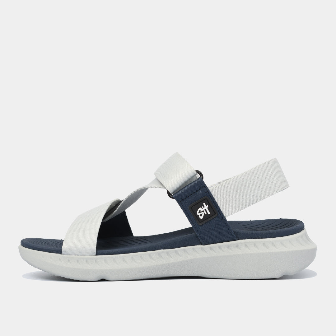 Giày Sandal Nam Nữ Shondo F7R Quai Chéo Xám Rêu Xanh Dương