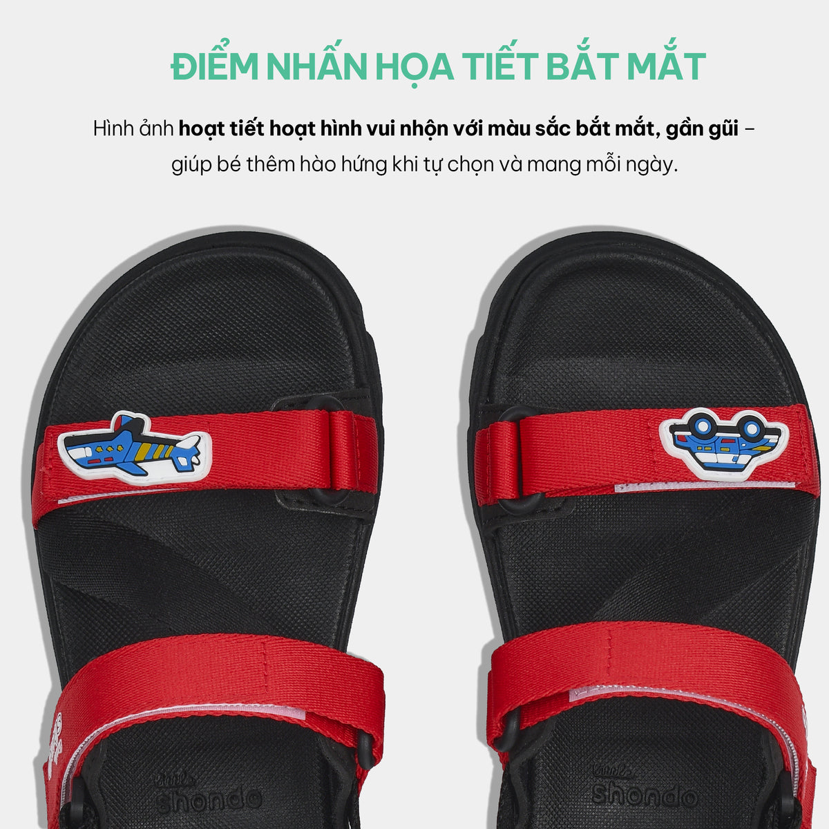 Sandal bé trai Little 6 tem ô tô đen