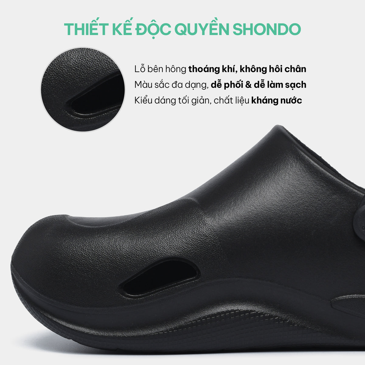 Clog SUKE nhựa đúc nam nữ đen