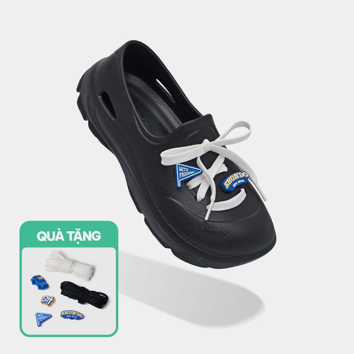 Giày Sneaker Shondo EZI Limax Unisex Màu Đen
