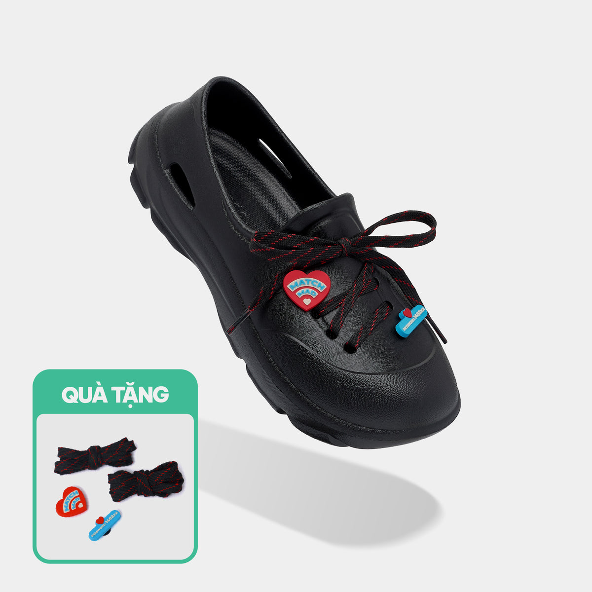 Giày Sneaker Shondo EZI Limax Nam Valentine Màu Đen