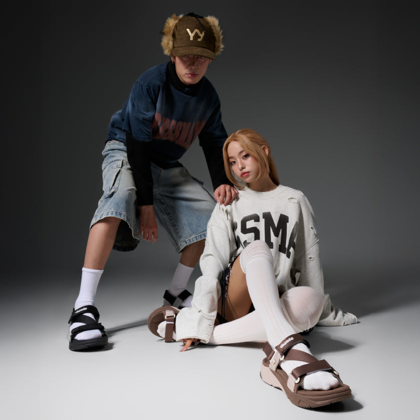 Sandal F8M thể thao nam nữ quai chéo nâu