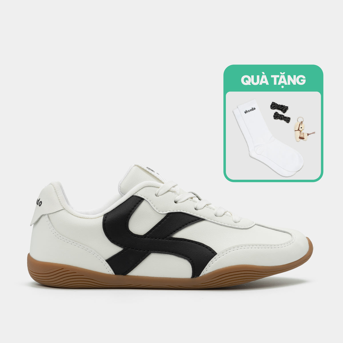 Giày Sneaker Shondo Class 7 Đế Thấp Unisex Màu Trắng