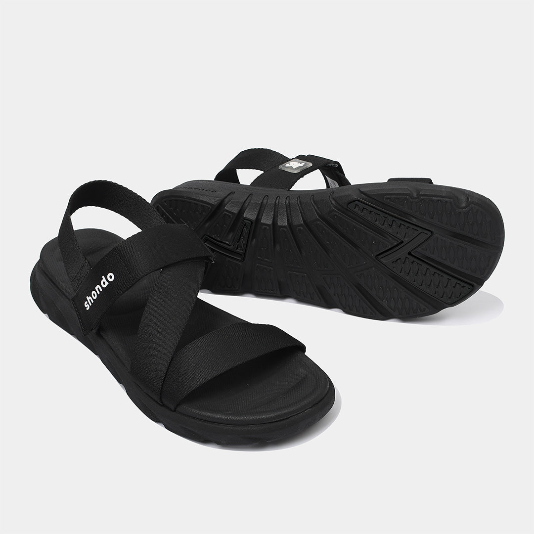 Sandals F6 sport đen quai liền thun
