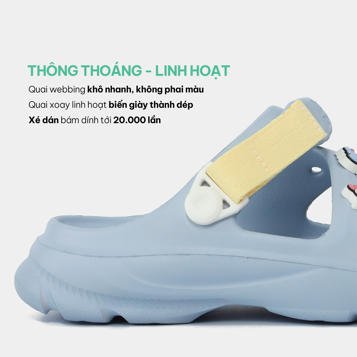 Sandal FX bé gái nhựa đúc xanh trời