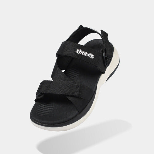 Sandal F8B quai xoay đen trắng