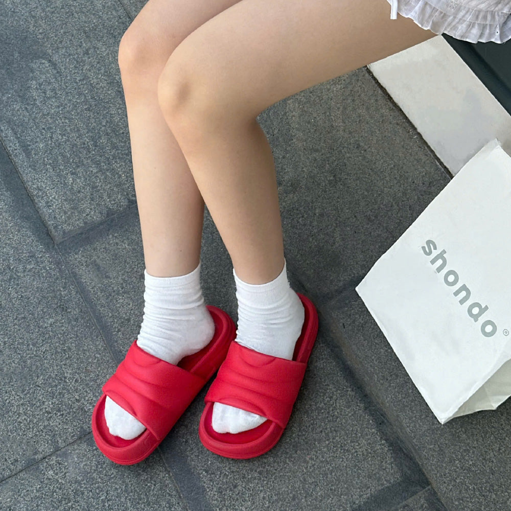 Dép bánh mì Trendy 5 quai nhựa đỏ