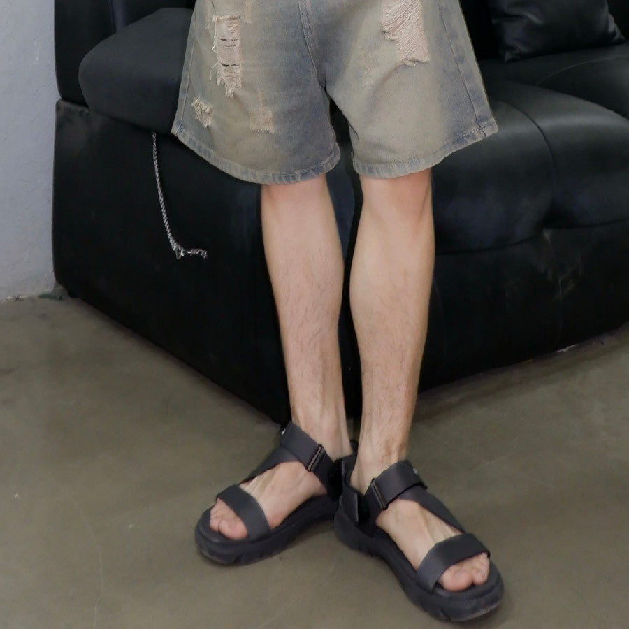 Sandal nam nữ F6S quai xoay xám đậm
