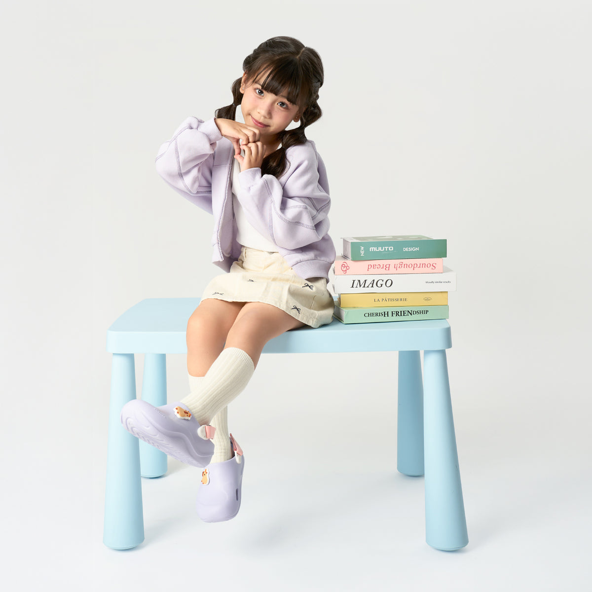 Clog Little Suke bé gái nhựa đúc tím