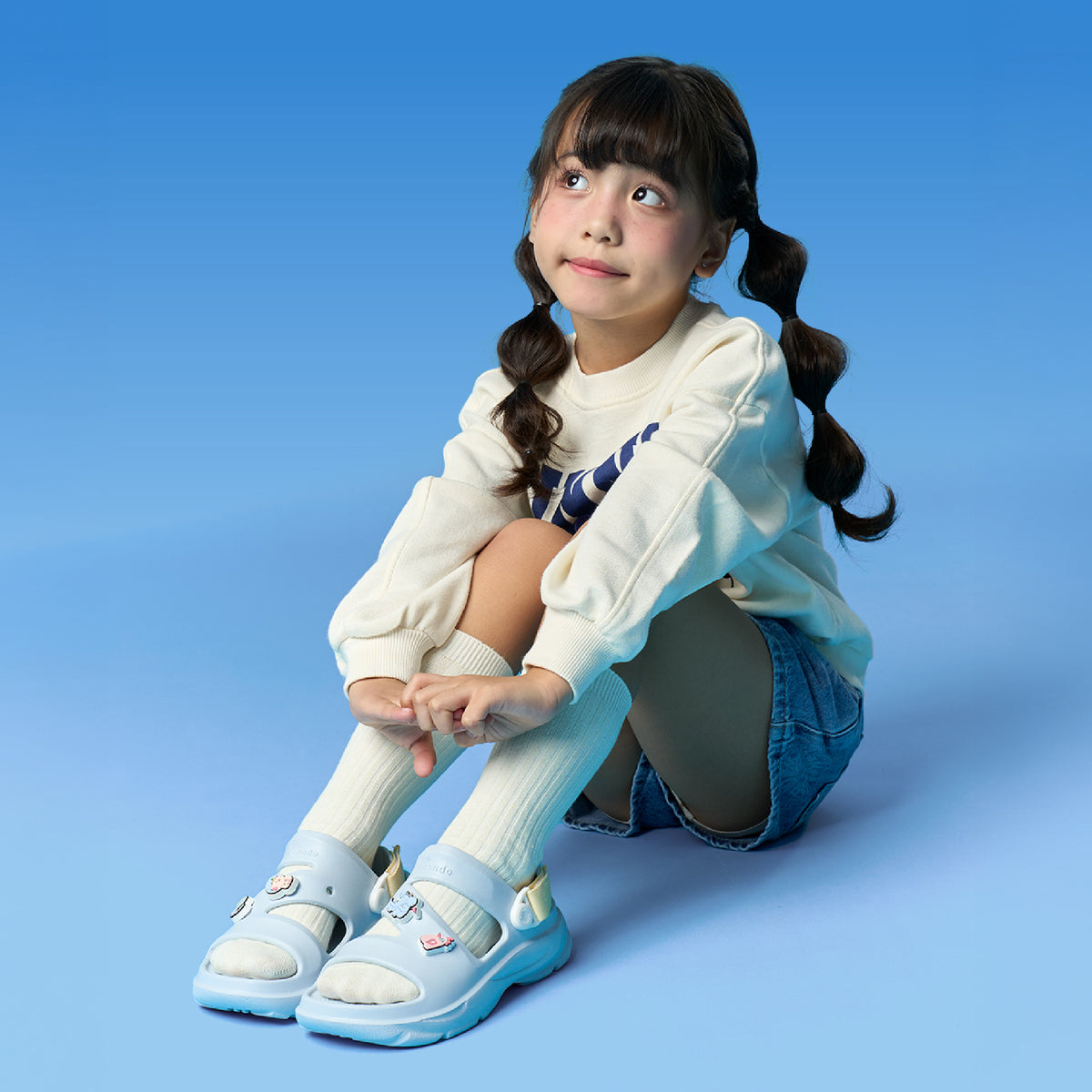 Sandal FX bé gái nhựa đúc xanh trời